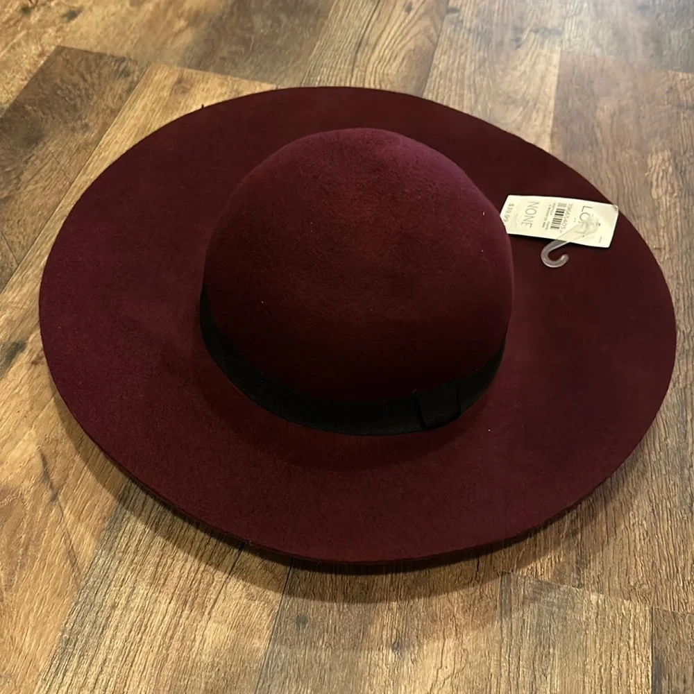 Loft Floppy Burgundy 100% Wool Hat - Picture 3 of 5